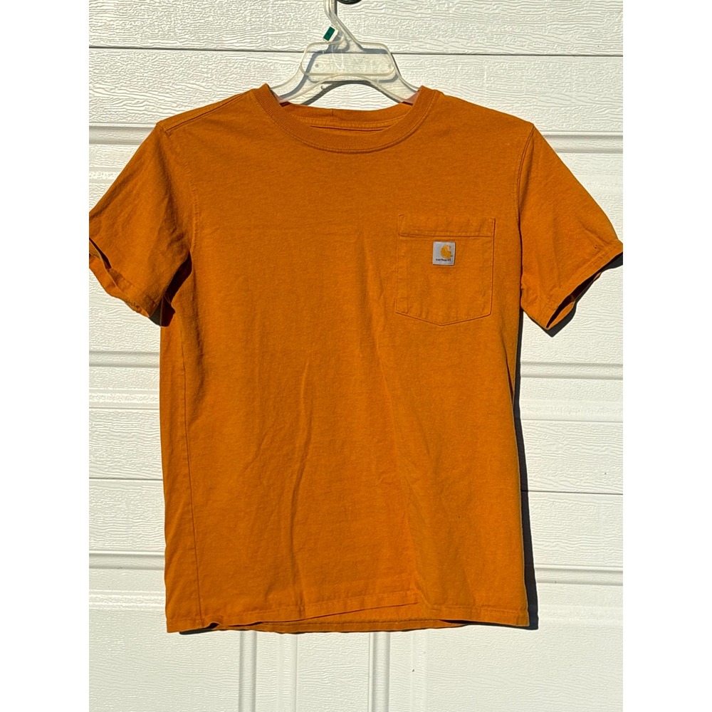 Carhartt Womens Small Burnt Orange Loose Fit Short Sleeve Pocket T-Shirt S 4-6